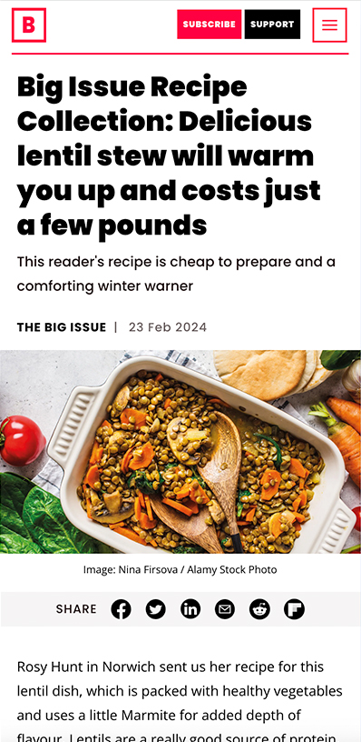 The Big Issue - mobile website